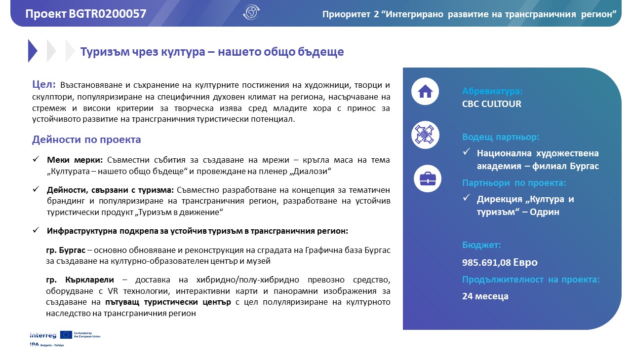 Обща информация за проект CBC CULTOUR