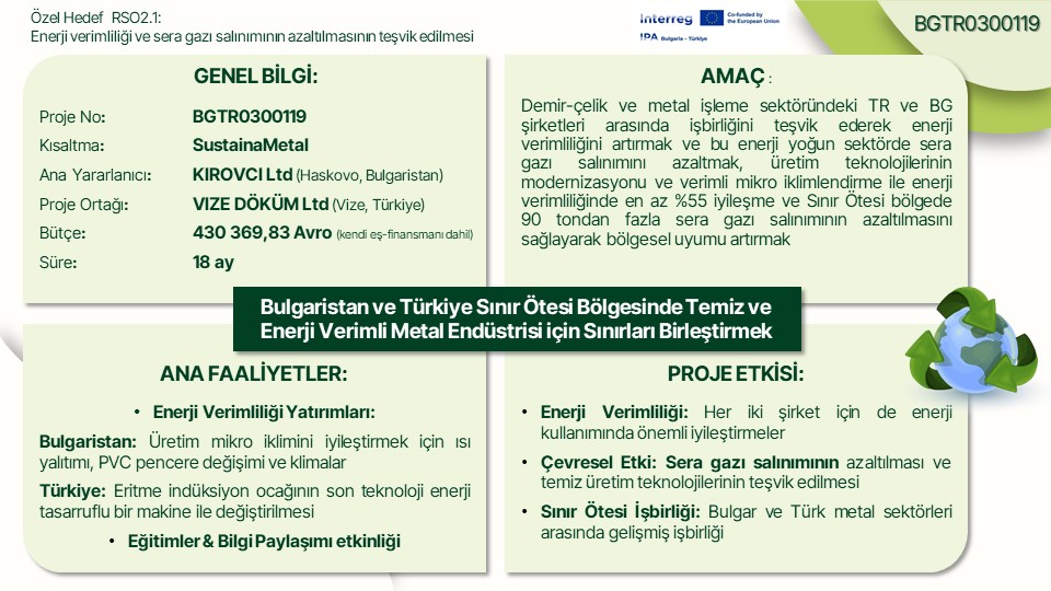 SustainaMetal projesine genel bakış